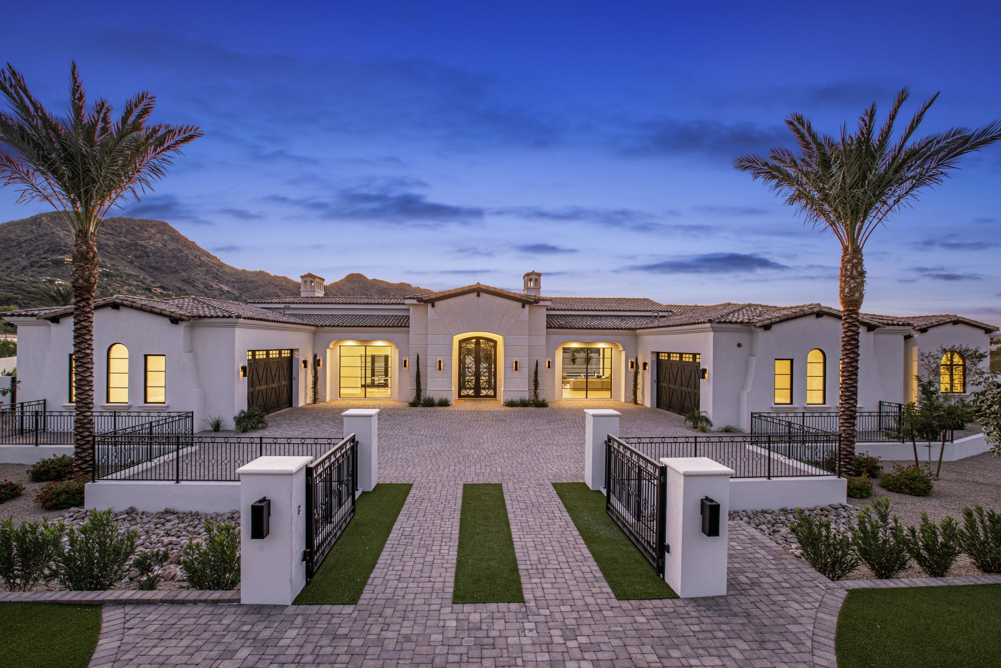 A Paradise Valley Arizona estate at twilight